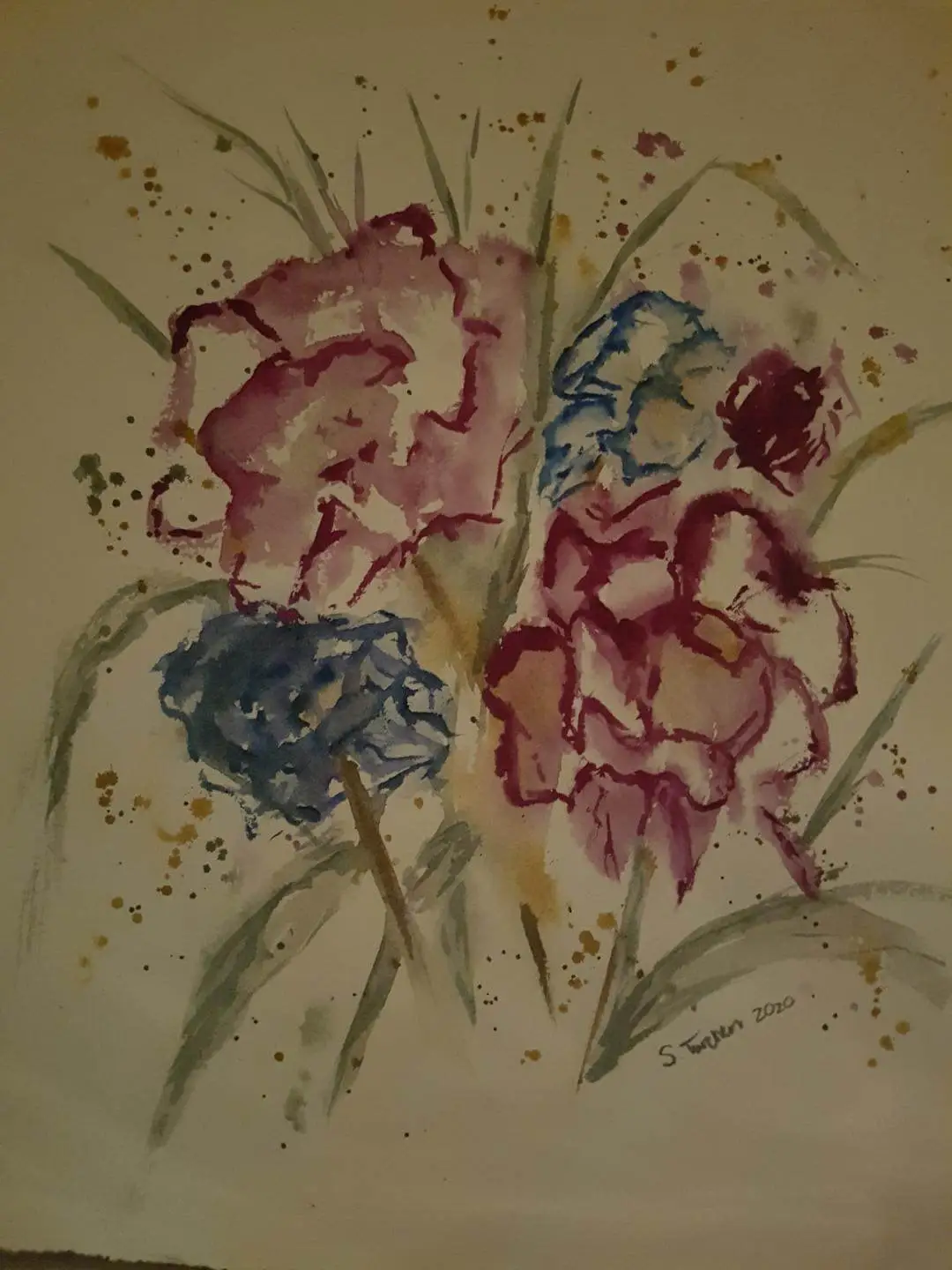 akvareller blommor