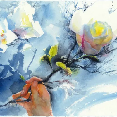Akvareller Målning blommor